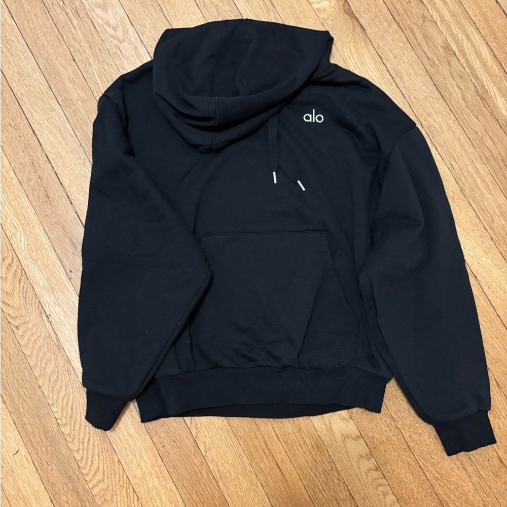 ALO Yoga Black Hoodie with Silver Logo